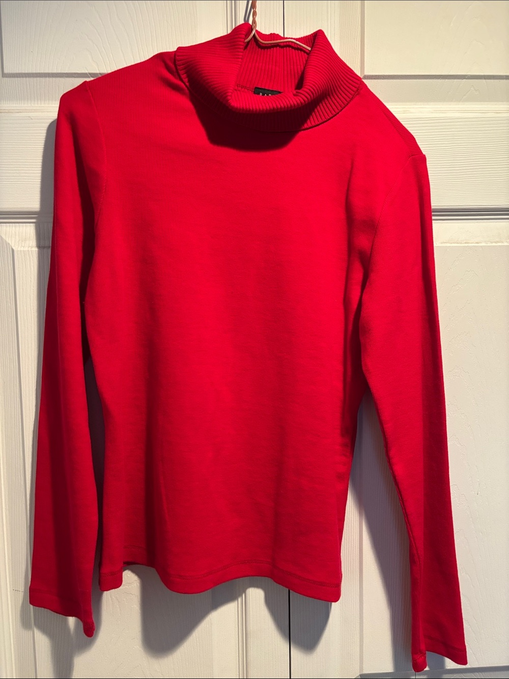 Rafaella Bright Red Ribbed Turtleneck Petite